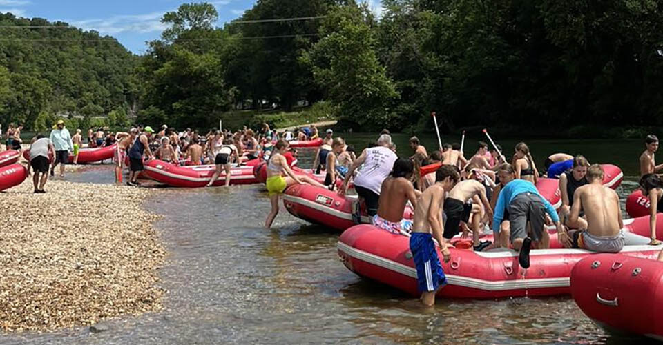 Elk River float trip at Shady Beach Campground in Noel MO”